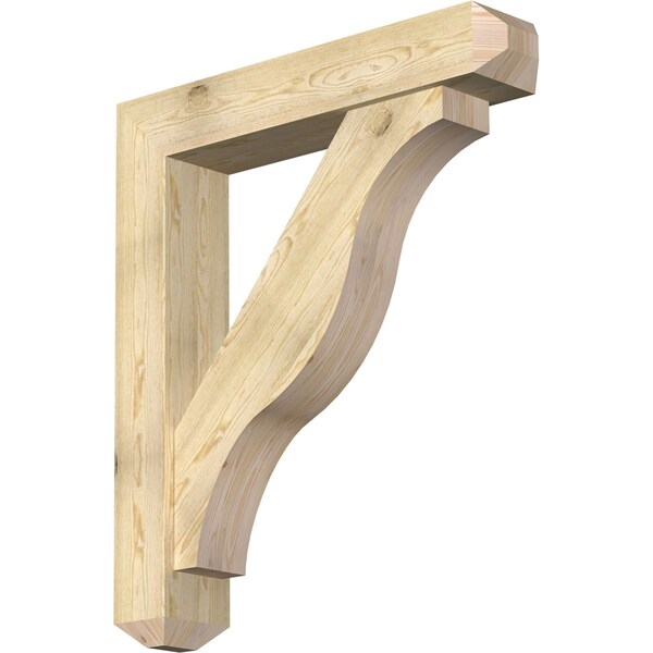 Ekena Millwork Funston Craftsman Rough Sawn Bracket w/ Offset Brace, Douglas Fir, 8"W x 42"D x 48"H BKT0806X42X48FST04RDF - main